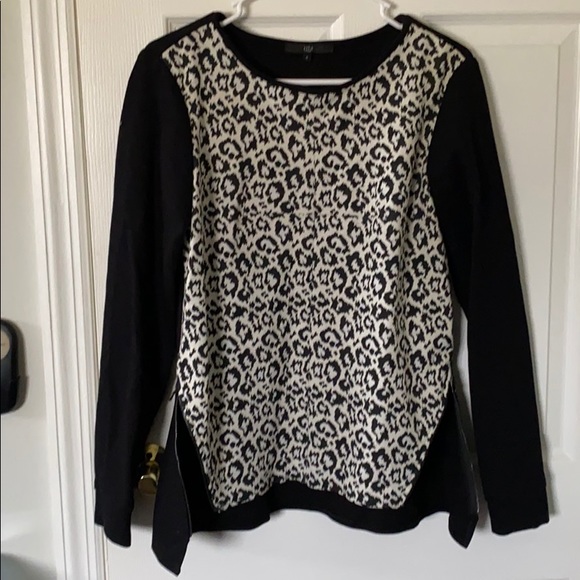 Tibi Leopard print Sweatshirt with side Zips - Picture 2 of 9